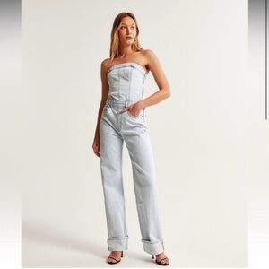 Abercrombie & Fitz Strapless Denim Jumpsuit